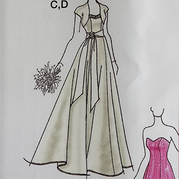 Jessica McClintock gown Simplicity sewing pattern dress #0650, sz: 4-12, NEW! - Picture 5 of 12